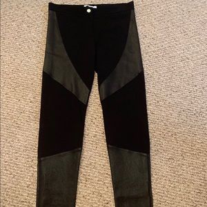 Givenchy Leather Panel Stretch Knit Leggings US 8